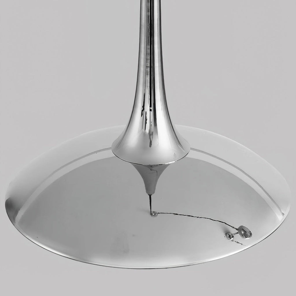Pendant Lamp Adjustable Pulley Drop Chrome Finish Sleek Modern