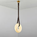 Étoile Pendant Light Chandelier Alabaster Ring Triple Leather