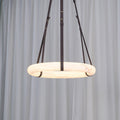 Étoile Pendant Light Alabaster Ring Leather Straps Scandinavian