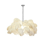 Lustra Chandelier Ostrich Feather Large Brass Stem