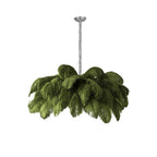 Lustra Chandelier Ostrich Feather Large Brass Stem