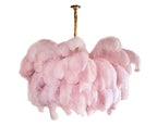 Lustra Chandelier Ostrich Feather Large Brass Stem
