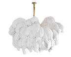 Lustra Chandelier Ostrich Feather Large Brass Stem
