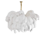 Lustra Chandelier Ostrich Feather Large Brass Stem