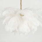 Lustra Chandelier Ostrich Feather Large Brass Stem