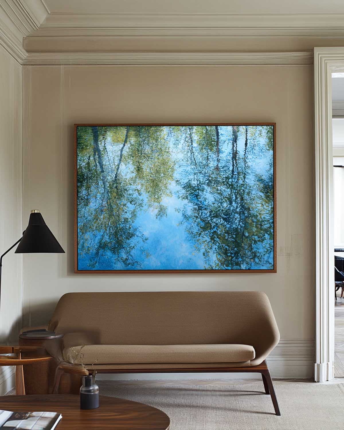 Impressionist Tree Reflection Oil Painting