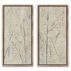 Wabi-Sabi Bamboo Diptych Bas-Relief Painting Set