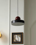 Pendant Lamp Metal Body Red Sphere Shade Modern Retro Accent