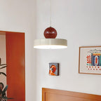 Pendant Lamp Metal Body Red Sphere Shade Modern Retro Accent