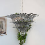Aurora Chandelier Murano Glass Palm Leaf Tiered