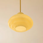 Pendant Lamp Layered Glass Dome Retro Silhouette Warm Ambient Glow