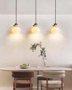 Ritta  Travertine Dome  Glass Pendant Light