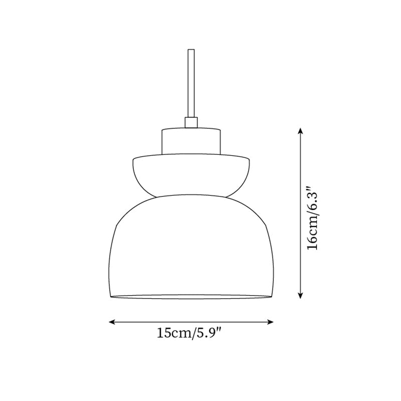 Ritta  Travertine Dome  Glass Pendant Light