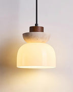 Ritta  Travertine Dome  Glass Pendant Light