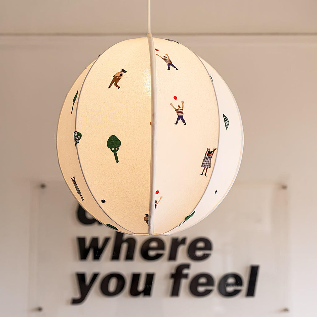 Elva Pendant Light Paper Ball Drawing