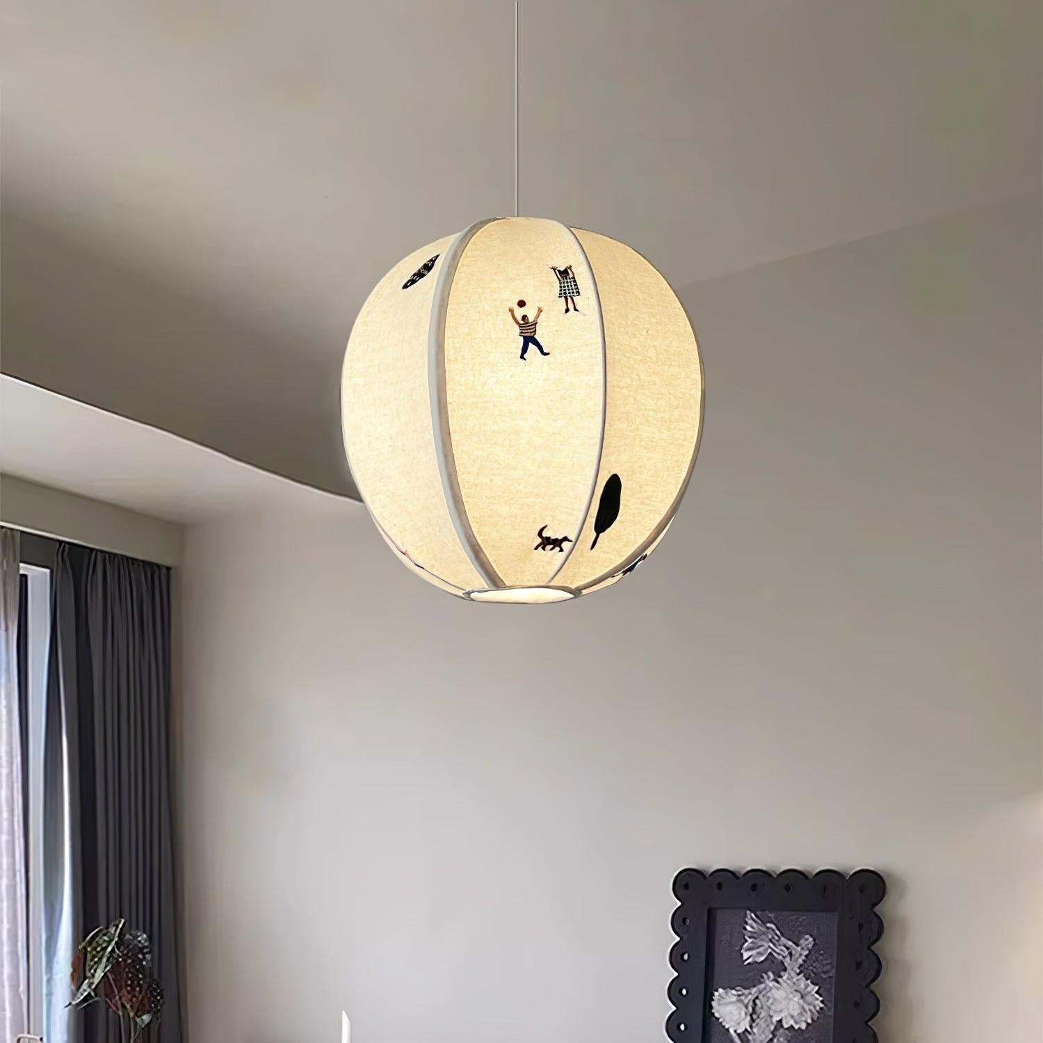 Elva Pendant Light Paper Ball Drawing