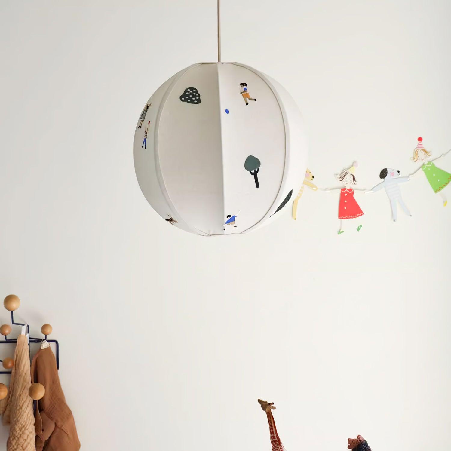 Elva Pendant Light Paper Ball Drawing