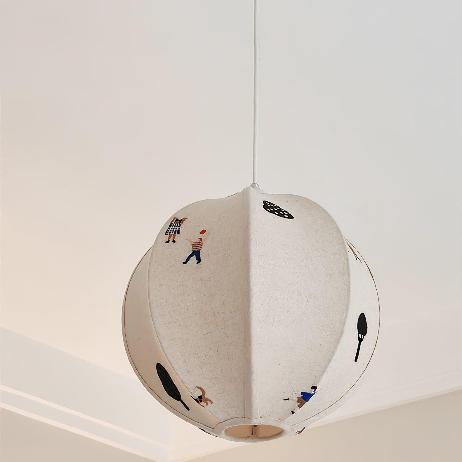 Elva Pendant Light Paper Ball Drawing
