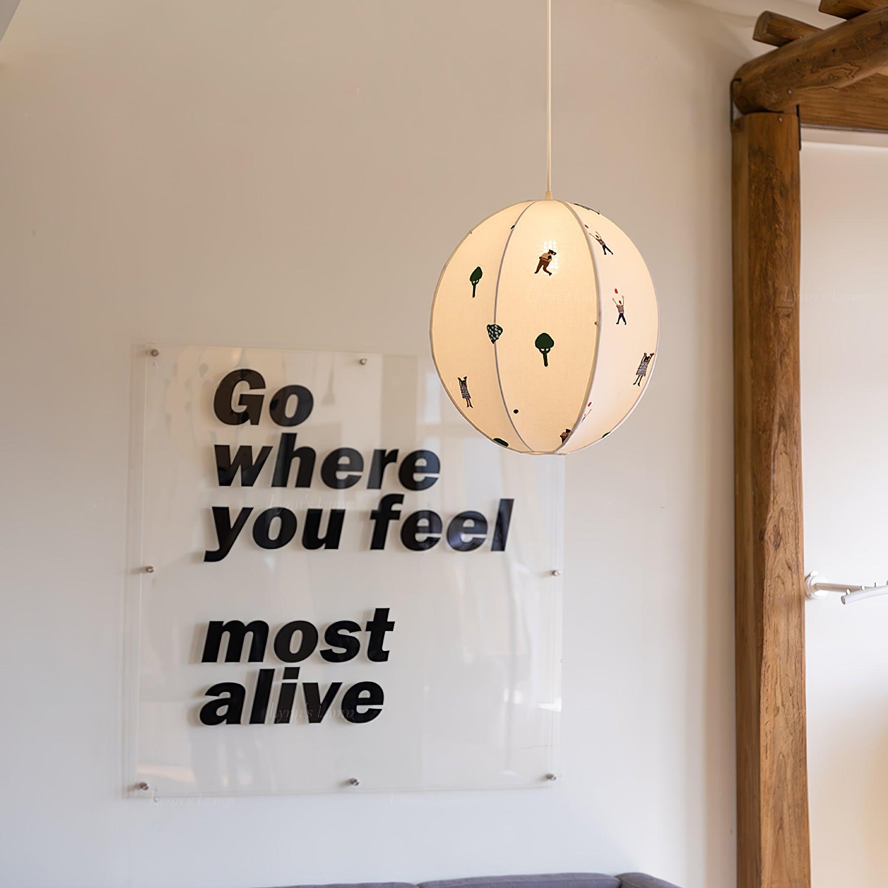 Elva Pendant Light Paper Ball Drawing