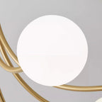 Ceiling Light Brass Branching Arms Opal Globe Shades Modern Elegant