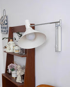 Wall Lamp Modern Adjustable Metal Arm Red Shade Reading Light