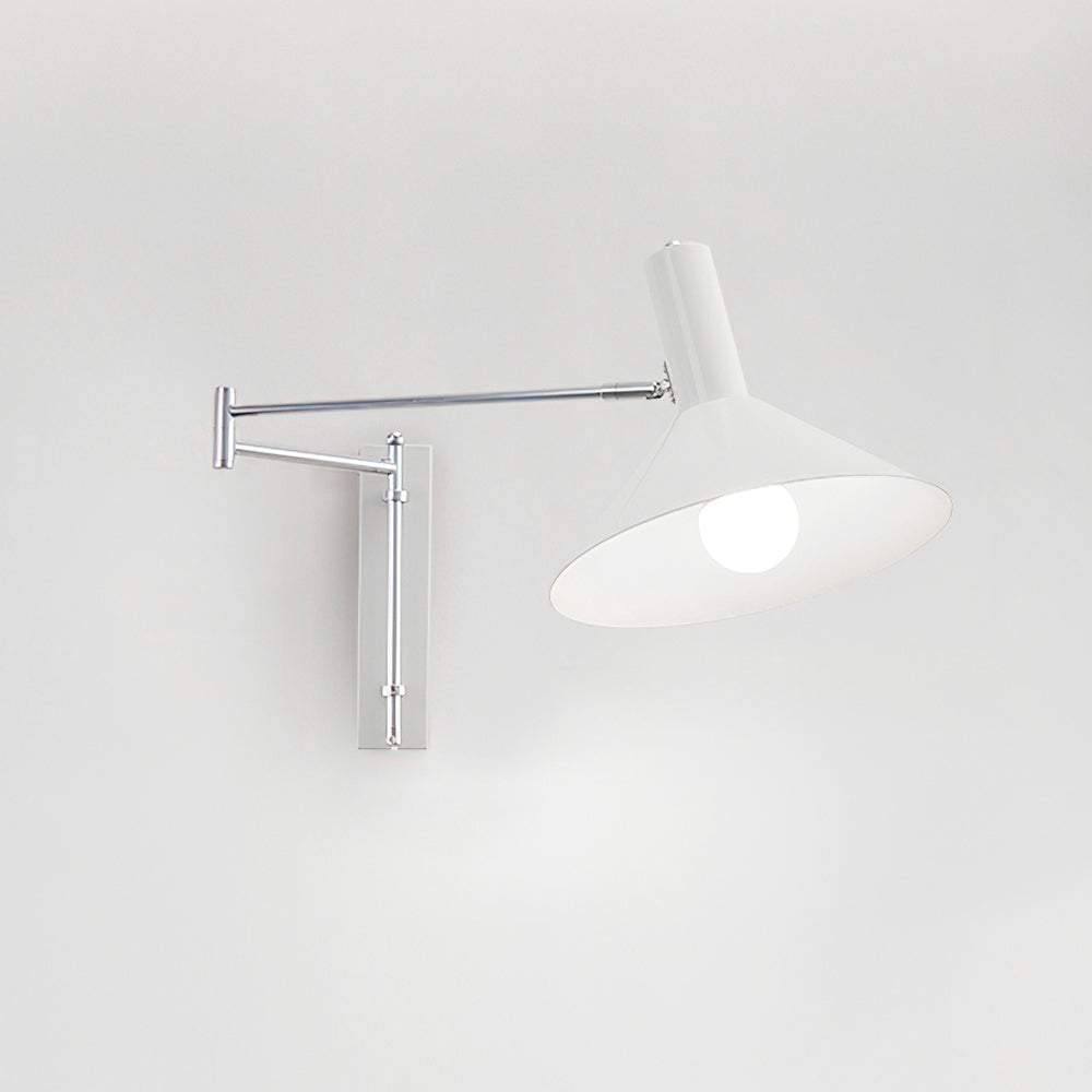Wall Lamp Modern Adjustable Metal Arm Red Shade Reading Light