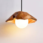 Tiffany Sculptural Wood Canopy Pendant Light