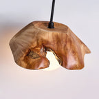 Tiffany Sculptural Wood Canopy Pendant Light