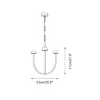 Pedra Chandelier  Alabaster Minimalist Arc Geometry