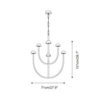 Pedra Chandelier  Alabaster Minimalist Arc Geometry
