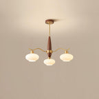 Cavien Brass and Walnut Chandelier
