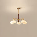 Cavien Brass and Walnut Chandelier