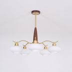 Cavien Brass and Walnut Chandelier