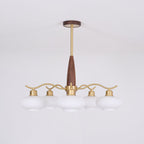 Cavien Brass and Walnut Chandelier