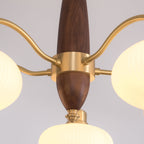 Cavien Brass and Walnut Chandelier