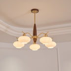 Cavien Brass and Walnut Chandelier