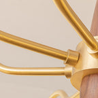 Cavien Brass and Walnut Chandelier