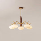Cavien Brass and Walnut Chandelier