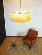 Aurora Chandelier Amber Murano Glass Petal Elegant