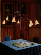 Aurora Chandelier Blossom Petal Glass Arms