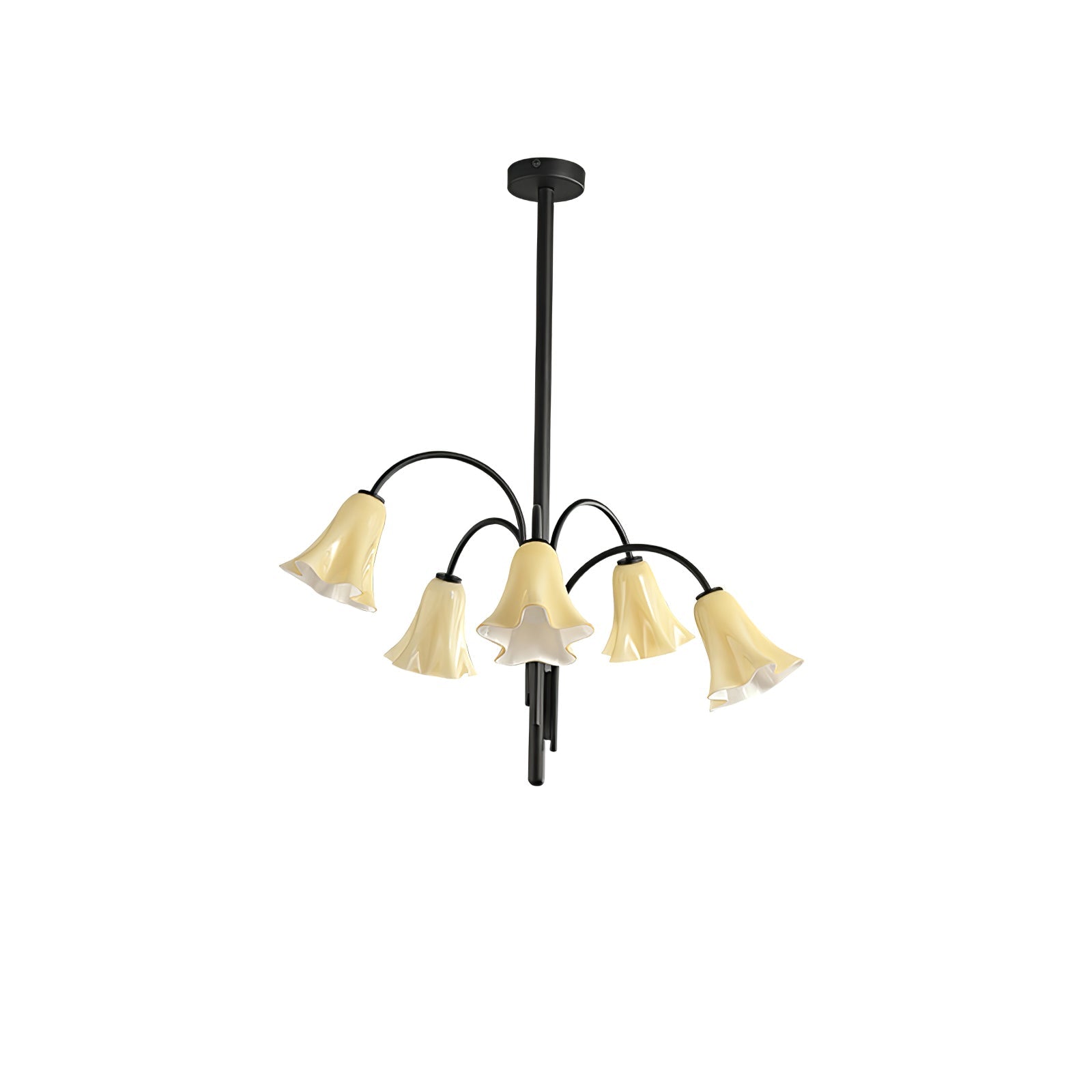 Aurora Chandelier Blossom Petal Glass Arms