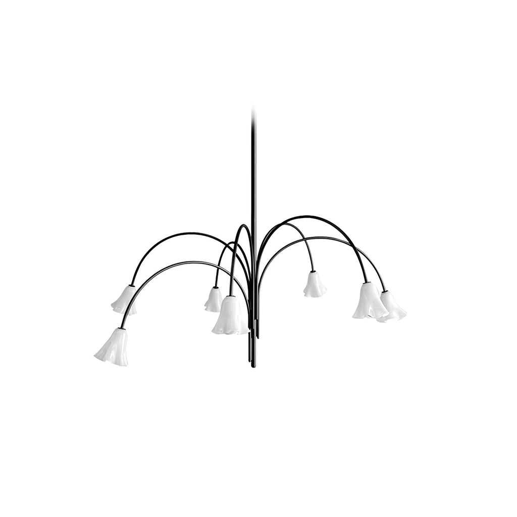 Aurora Chandelier Blossom Petal Glass Arms