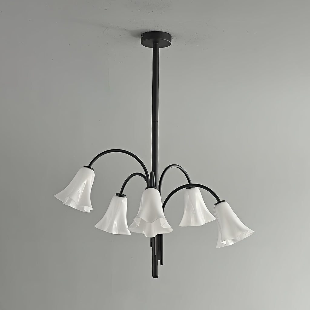 Aurora Chandelier Blossom Petal Glass Arms