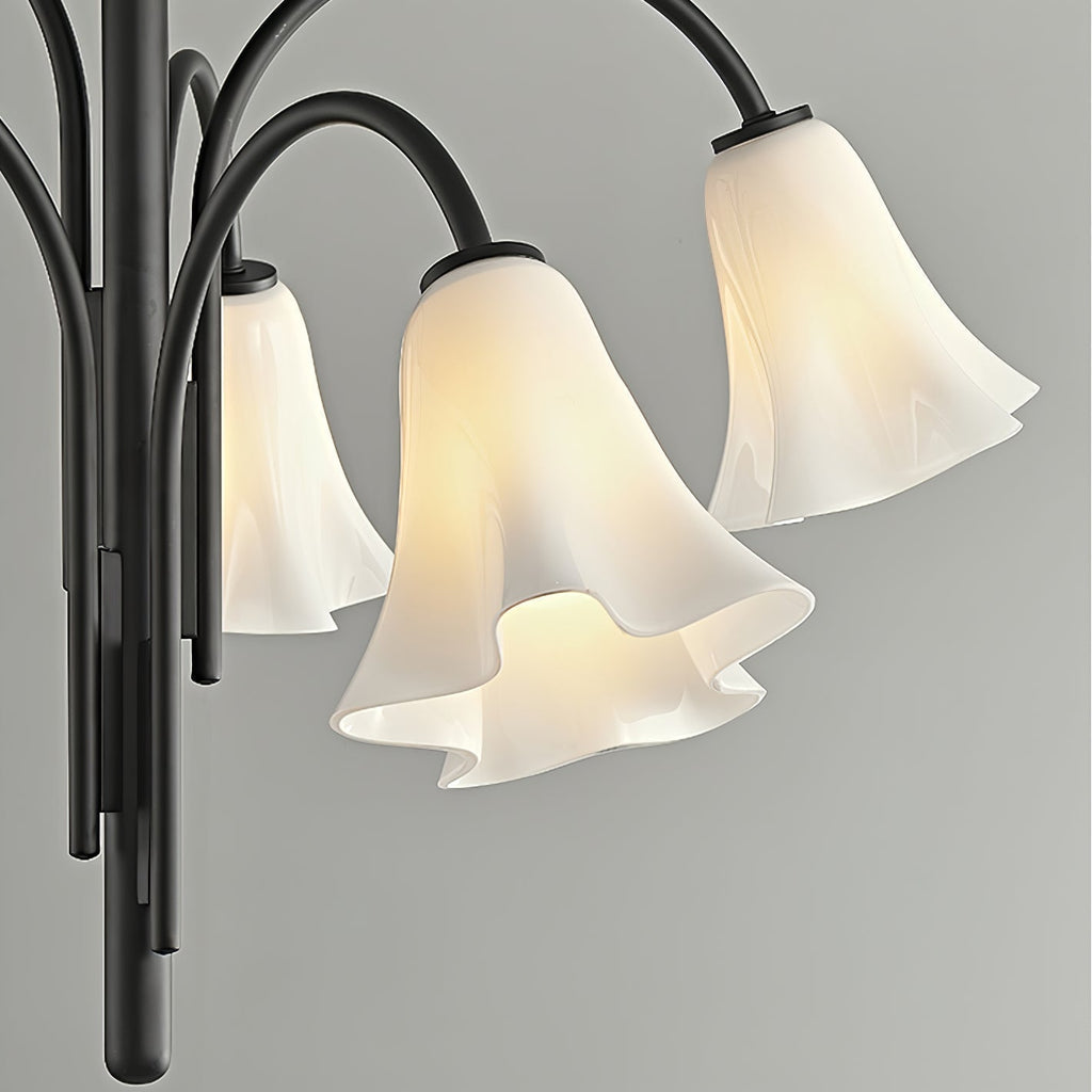 Aurora Chandelier Blossom Petal Glass Arms