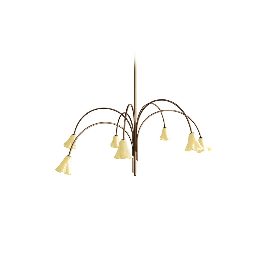 Aurora Chandelier Blossom Petal Glass Arms