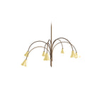 Aurora Chandelier Blossom Petal Glass Arms