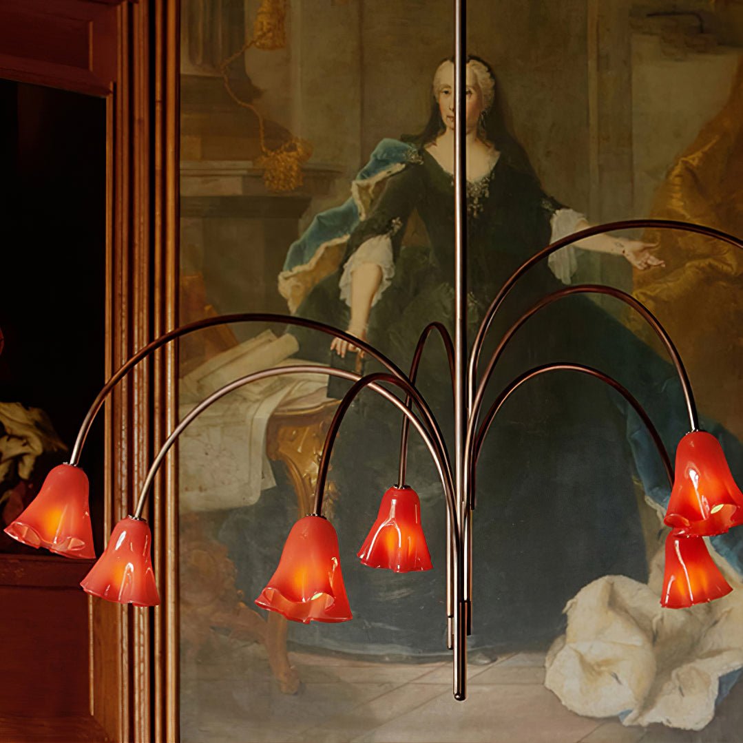 Aurora Chandelier Blossom Petal Glass Arms