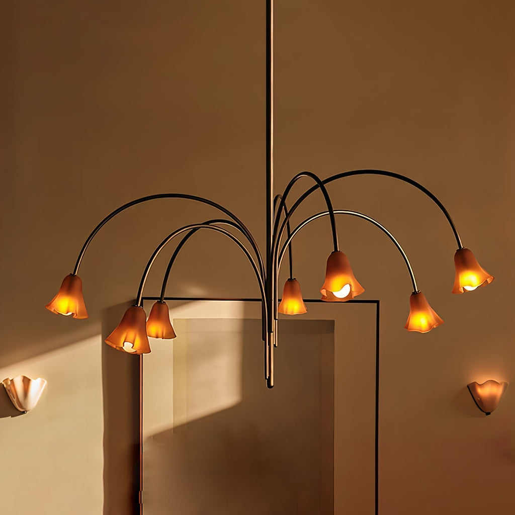 Aurora Chandelier Blossom Petal Glass Arms