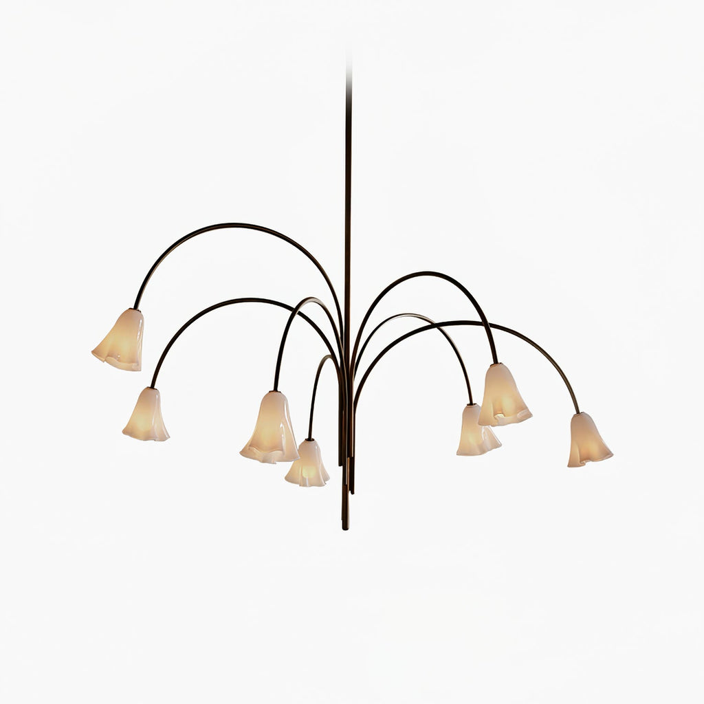 Aurora Chandelier Blossom Petal Glass Arms
