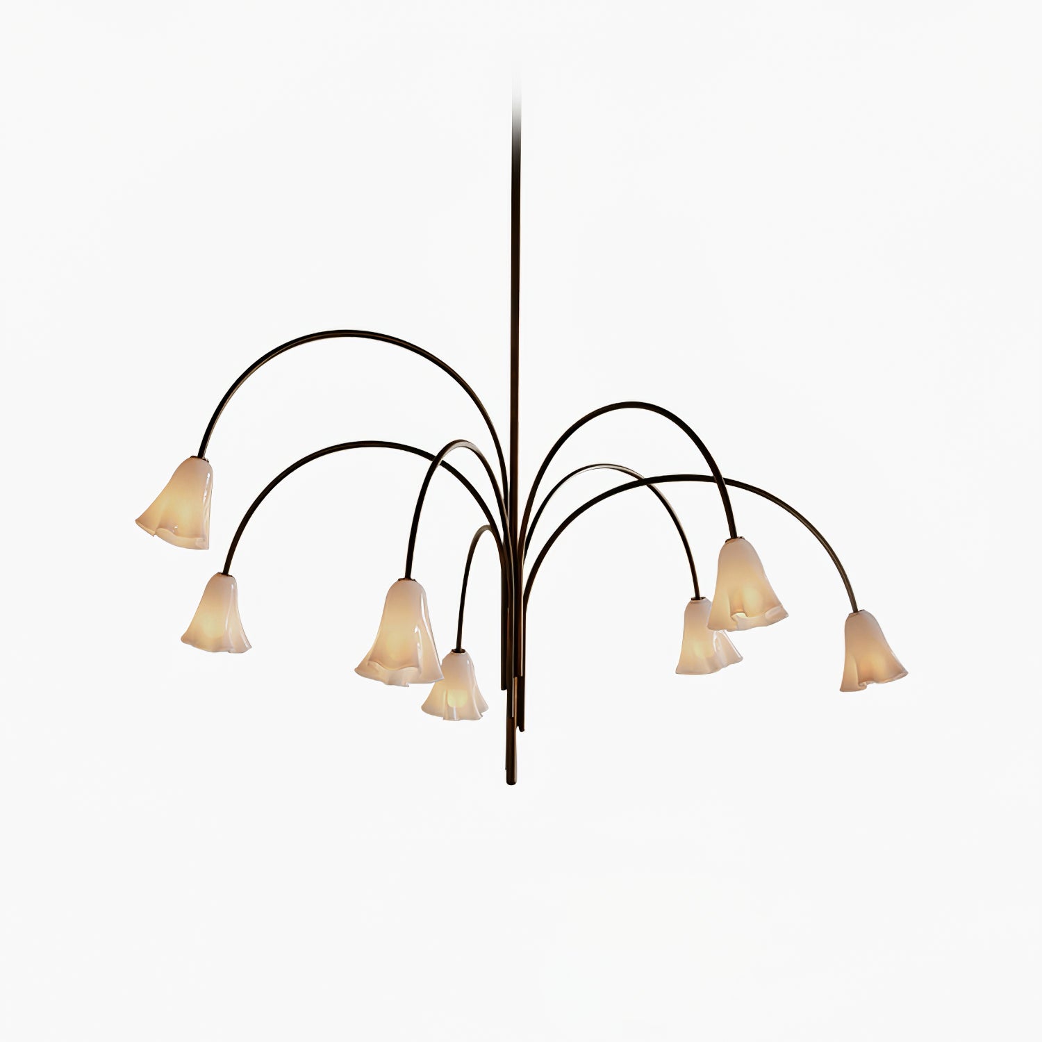 Aurora Chandelier Blossom Petal Glass Arms